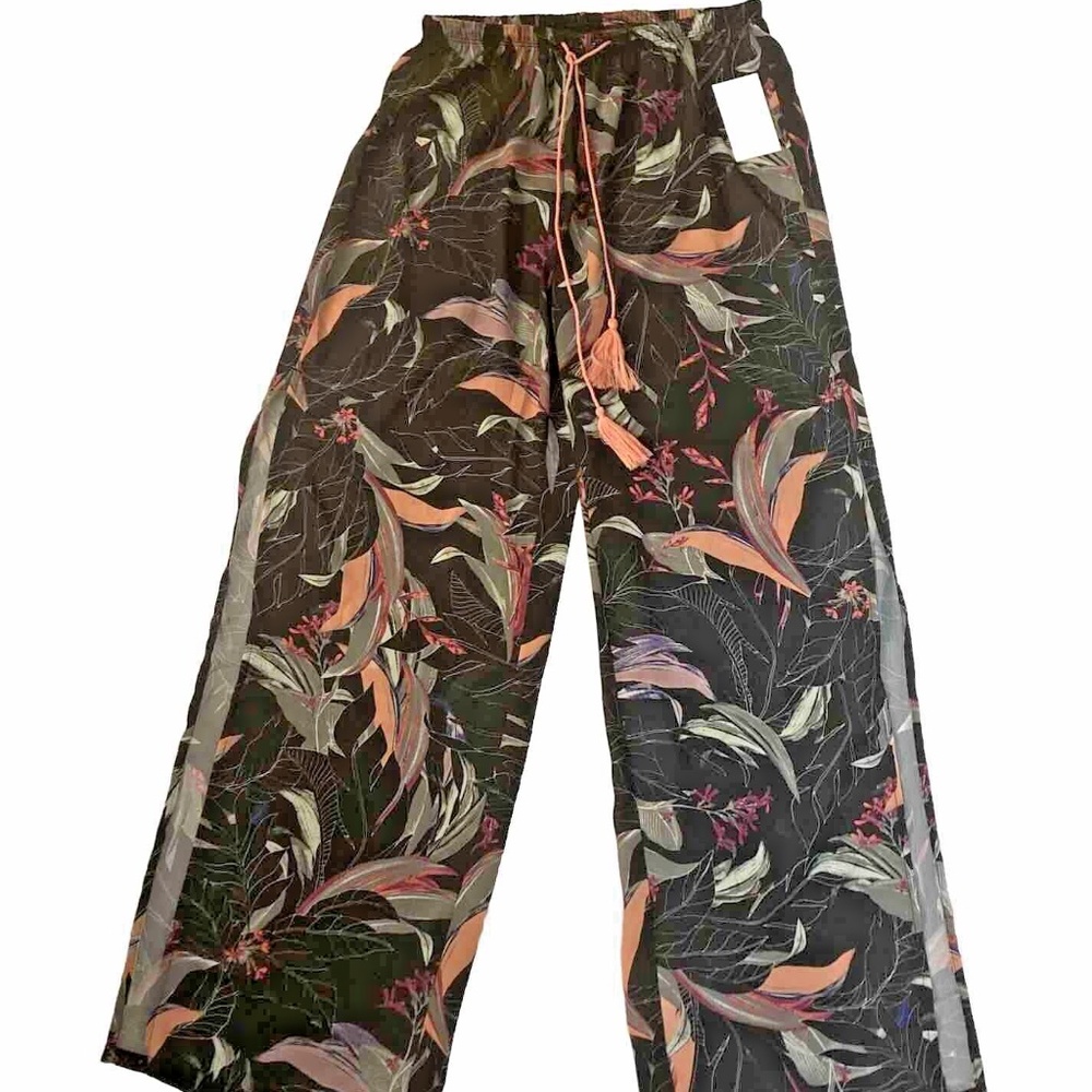 Apana Resort Beach Coverup Pants Women's Small Botanical Gardens Floral